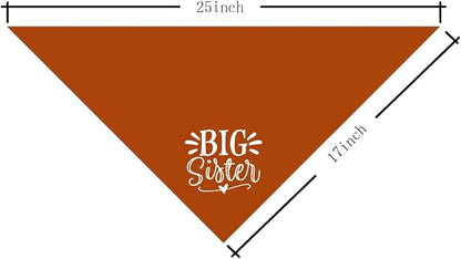 Big Sister Bandana for Dogs, Pet Pregnancy Announcement, Dark Orange Dog Bandana - Image 4
