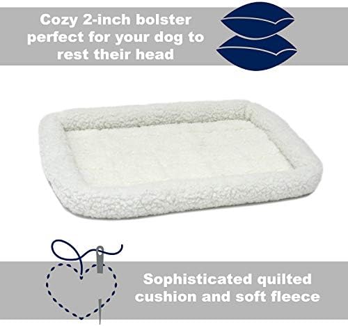 MidWest Homes for Pets QuietTime XXS Dog Bed – White Fleece Bolster, Ultra-Soft - Image 3