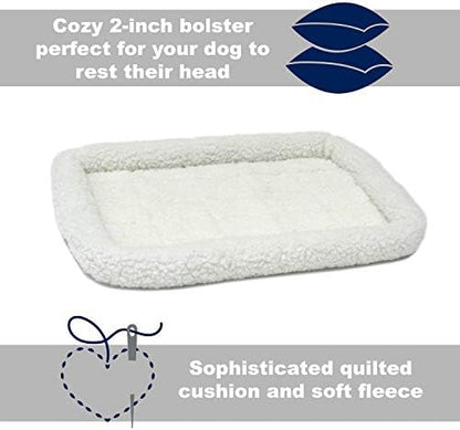 MidWest Homes for Pets QuietTime XXS Dog Bed – White Fleece Bolster, Ultra-Soft - Image 3