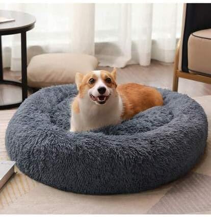 Original Calming Donut Dog and Cat Bed in Shag Fur, Dog Beds - Image 6