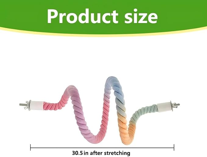 2Pcs Rope Perches for Bird Cages, Rope Perch for Parrots, Cockatiels & Parakeets - Image 4