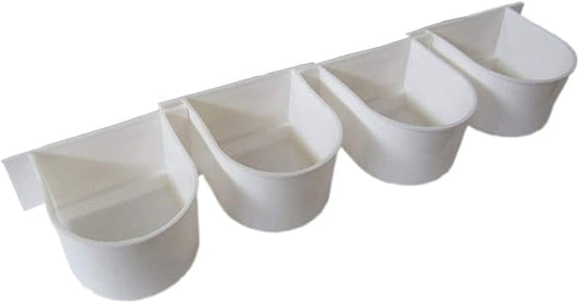 Lot of 4 Bird Cage Winged Universal Plastic Seed Water Food Feeder Cups by Mcage