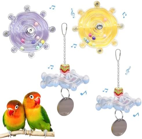 Bird Toys for Parakeets, Colorful Parakeet Toys Wheel, Interactive Spinner by Jevnd