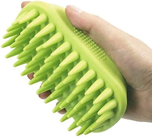 Pet Silicone Shampoo Brush for Long & Short Hair Medium Large Pets Dogs Cats by Zoopolr