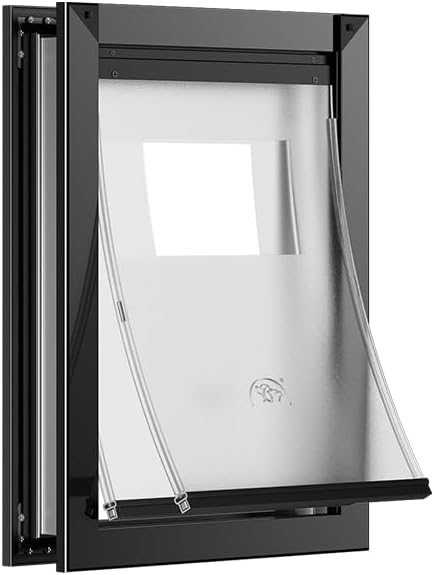Aluminum Medium Dog Door with 2 Sliding Lock Panels, Doggie Door by FreedomforyourPet