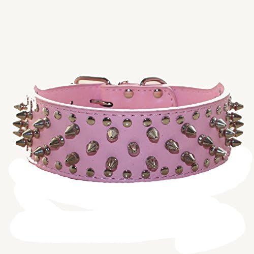 Serijoars Spiked Studded Dog Collar, PU Leather Dog Collar, Adjustable Pet by Serijoars