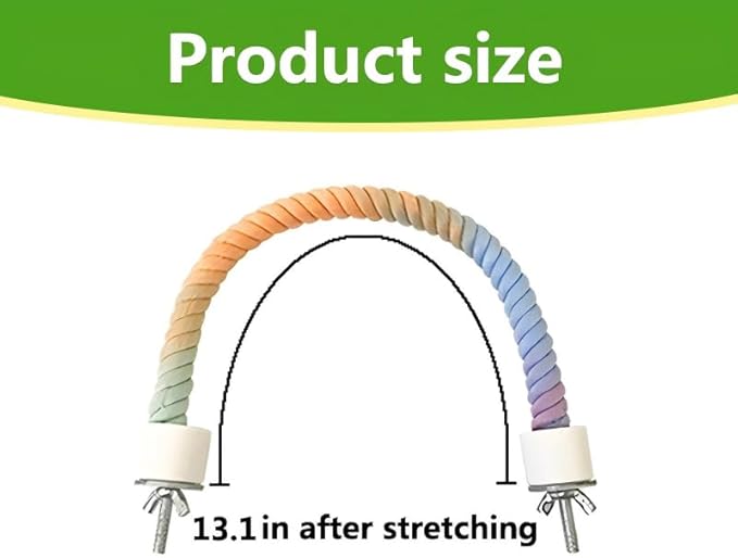 2Pcs Rope Perches for Bird Cages, Rope Perch for Parrots, Cockatiels & Parakeets - Image 4