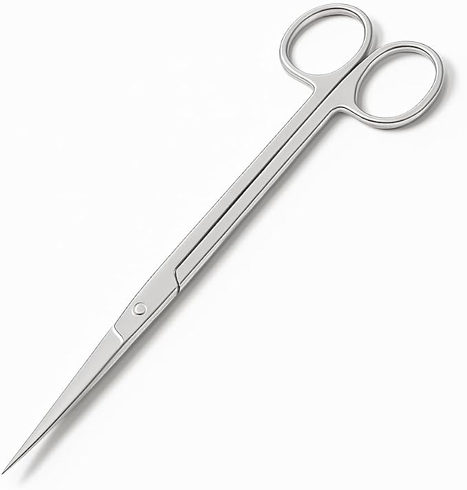 Mandala Crafts 10 Inches Silver Stainless Steel Straight Aquarium Scissors - Image 2