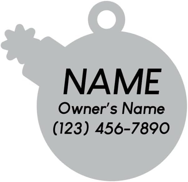 Two Tails Da Bomb Pet ID Tag, Custom Engraved Dog Name Tag, Personalized Charm - Image 3
