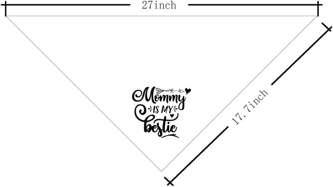 Dog Bandana, Mommy is My Bestie, Dogs Scarf Classical Printing, Dogs Scarf - Image 2