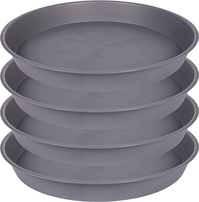 4 Pack of 16 17 inch Plant Saucer, 2.3" Depth, Heavy Duty Deep Plant Trays by Bleuhome