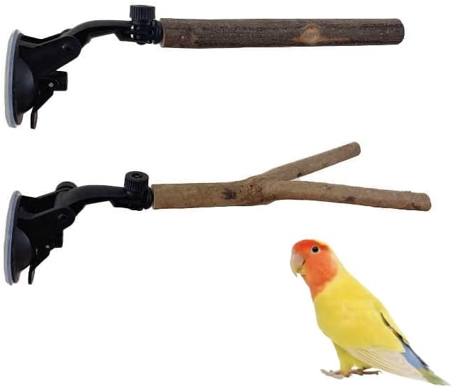 2 PCS Parrot Perch Stand with Suction Cup, Window Perch by AWXZOM