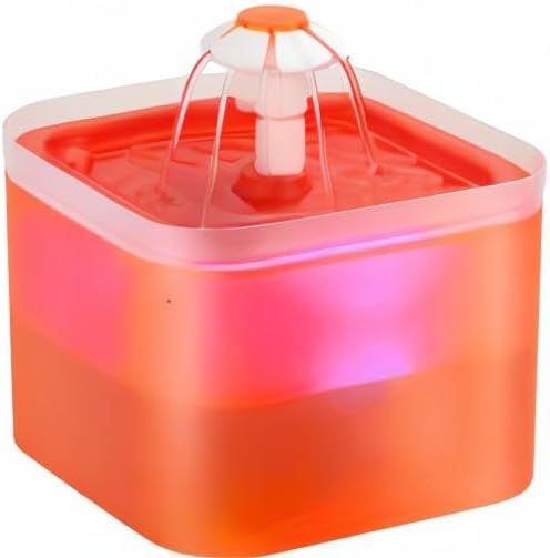 Cat Water Fountain Orange Cute: Waterfall Cat Fountain - 67oz/2L Quiet Water - Image 7