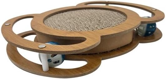 Cat Scratcher Interactive Toy, 12 x 8.6 inch Wooden Scratching Board - Image 5