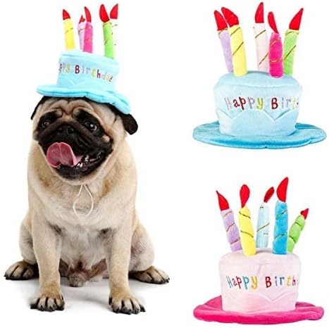 Cute Adorable Dog Cat Birthday Cake Hat Pet Cap Headwear Hat by Secfanya