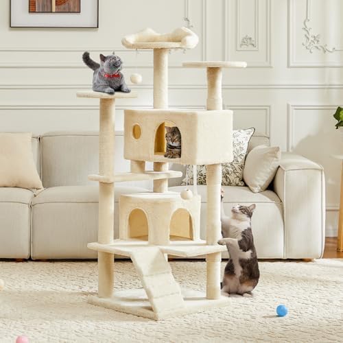 DUMOS 54-inch Indoor Cat Tree Tower –Multi-Level Pet House - Image 3