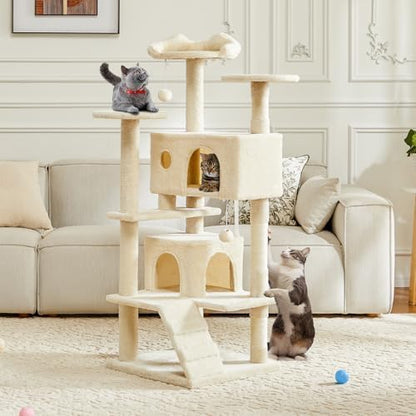 DUMOS 54-inch Indoor Cat Tree Tower –Multi-Level Pet House - Image 3