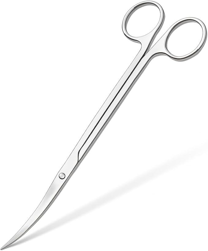 Mandala Crafts 12 Inches Silver Stainless Steel Curved Aquarium Scissors by MandalaCrafts