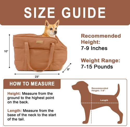 Plush Dog Purse Carrier for Small Dogs, Soft Dog Tote Bag - Image 3