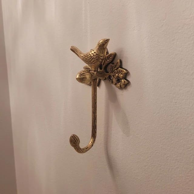 STYLENT Decor Solid Brass Bird Antique Towel Hook Bathroom Accessories Retro - Image 5
