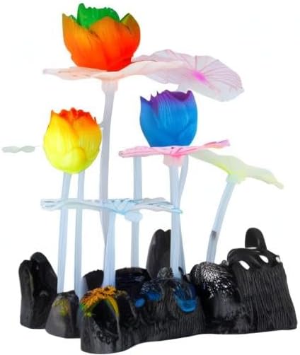 Uniclife Glowing Effect Lotus Ornament Silicone Decor Aquarium Decoration - Image 8