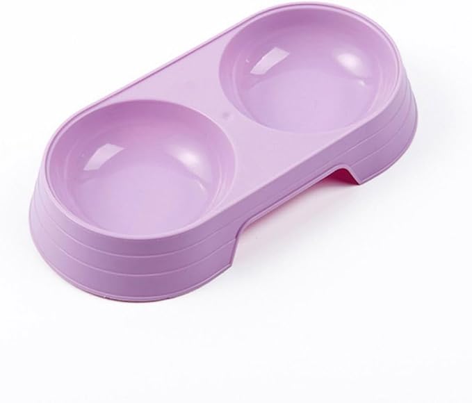 Cat Double Bowl 1PC Practical Dog Food Tray Portable Pet Accessories Candy by Unknown