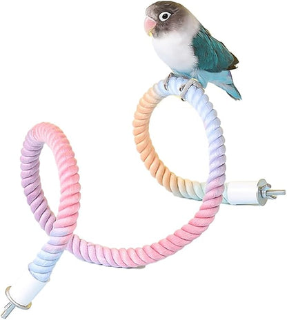 Gradient Colorful Bird Rope Perch Stand by Nopikku