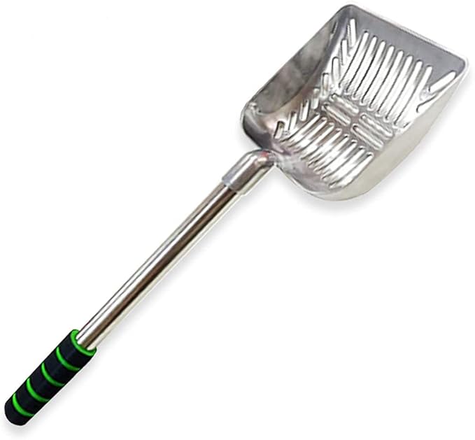 SunGrow Cat Litter Scoop, Stainless Steel Long Handle Chicken Coop Poop Scooper - Image 2