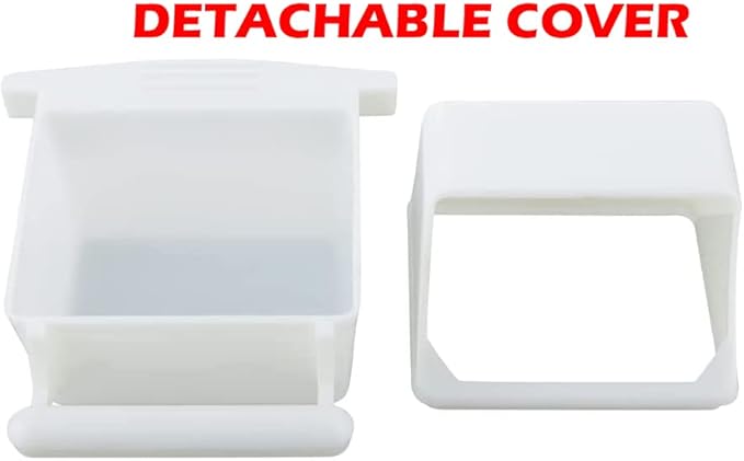 Lot of 4 Bird Cage White Plastic Seed Water Feeder Cups - Image 3