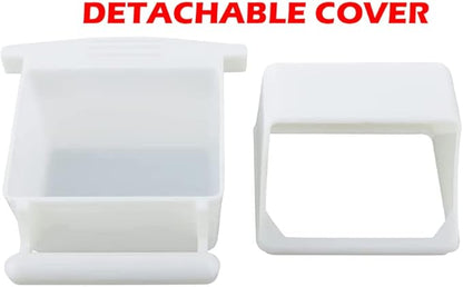 Lot of 4 Bird Cage White Plastic Seed Water Feeder Cups - Image 3