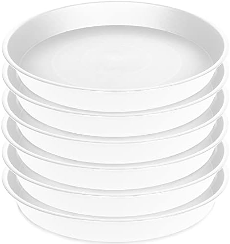 6 Pack Plant Saucer 4 5 inch, Heavy Sturdy Plant Drainage Tray by Bleuhome