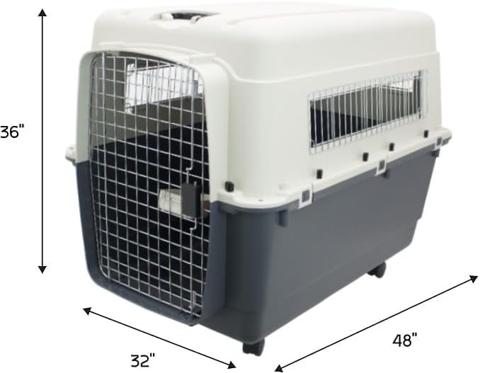 SportPet Designs Plastic Kennels Rolling Plastic Airline Approved Wire Door - Image 4