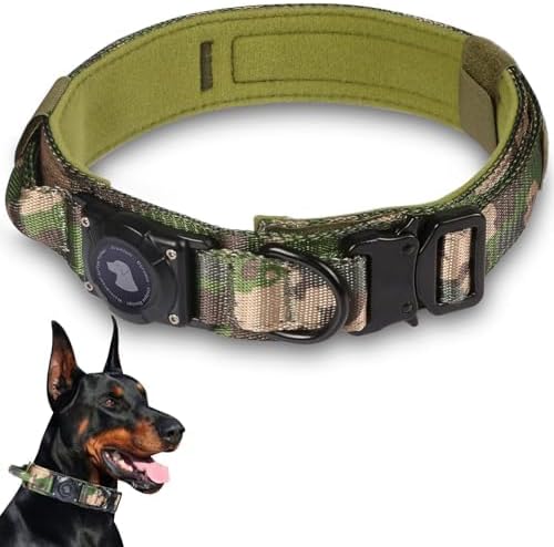 2026 Upgrade Waterproof AirTag Dog Collar, Military Tactical Dog Collar by ODOKELE