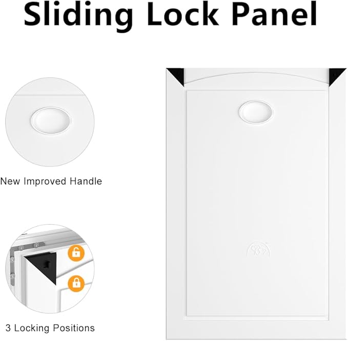 Aluminum XL Dog Door with 2 Sliding Lock Panels, Doggy Door - Image 3