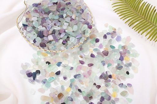YATOJUZI 2lb Fluorite Aquarium Gravel Rocks Natural Tumbled Healing Crystal - Image 2