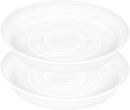 2 Pack of 17 inch Plant Saucer, 2.3" Depth Tray, Large Deep Garden Plastic by Bleuhome