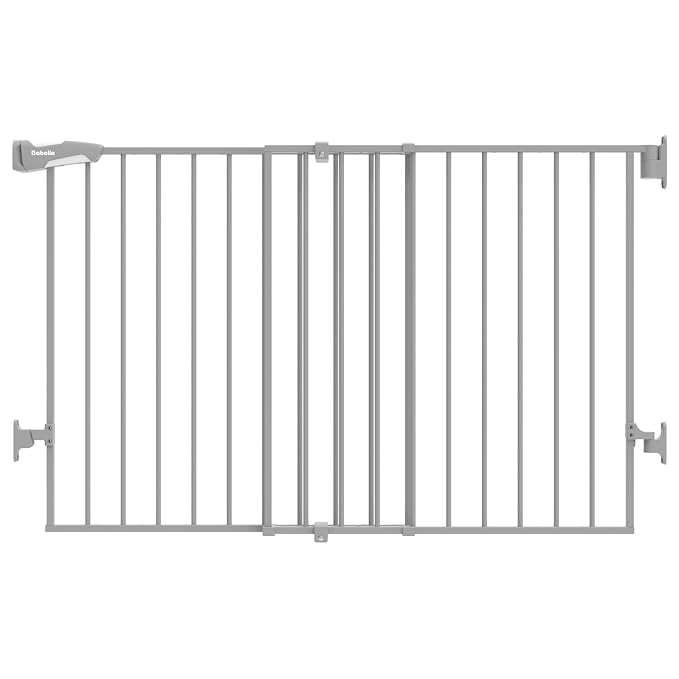 Babelio 31.5-55" No Bottom Bar Baby Gate Extra Wide, 2-in-1 Auto Close Dog Gate by BABELIO