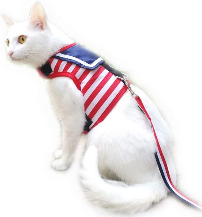 Cat Harness and Leash for Walking Escape Proof, Adjustable Cat Vest Harness by Yizhi+Miaow