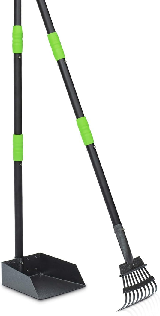 Niubya Pooper Scooper for Dogs, Metal Poop Scooper Tray and Rake Set by Niubya