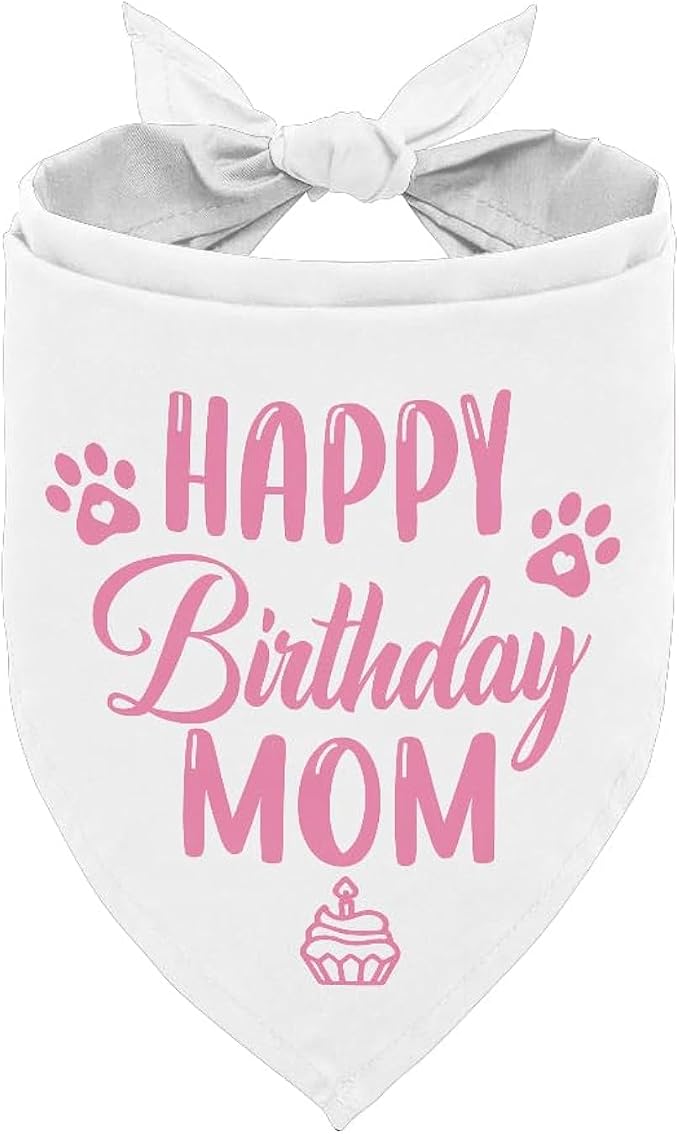 Happy Birthday Mom Dog Bandana by AUII+JO+DESIGN