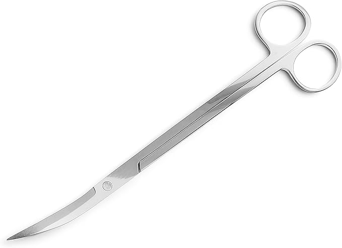 Mandala Crafts 10 Inches Silver Stainless Steel Curved Aquarium Scissors - Image 2