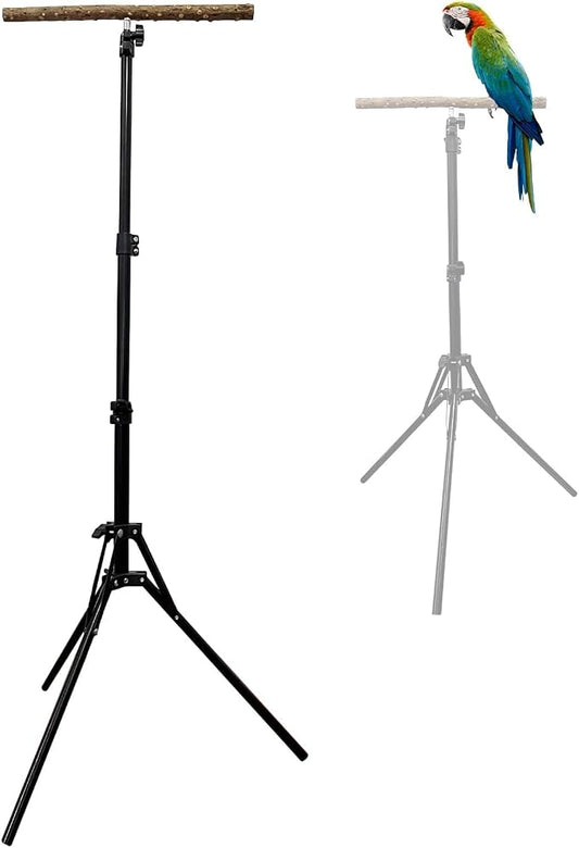 kathson 28-60inches Height Adjustable Bird Perch, Pepperwood Parrot Perch Stand by kathson