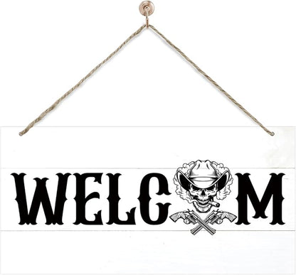 Welcome Sign for Front Door, Welcome Decor Wooden Hanging Sign for Wall Decor by corner+wind