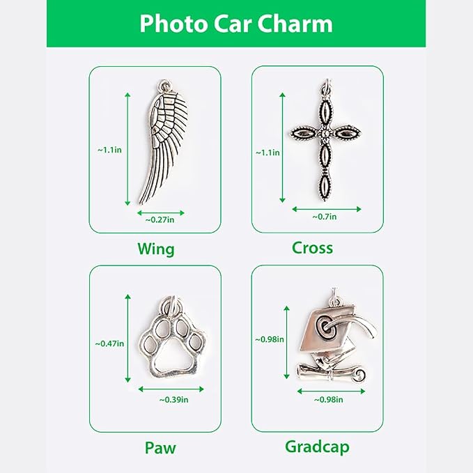 Custom Pet Photo Car Charm, Personalized Pet Memorial Rearview Charm, Paw - Image 5