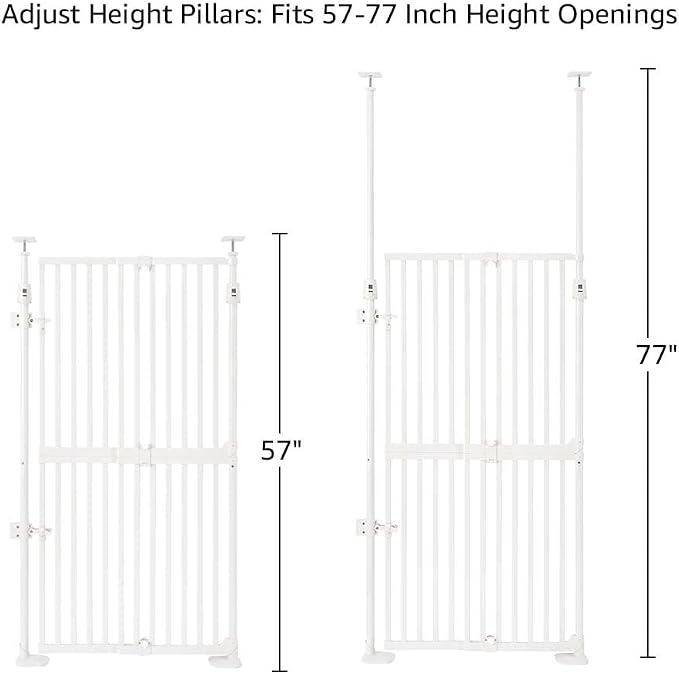 unipaws 57" H Cat Gate for Stairs, Fit for 21"-34" Wide Narrow Sapce, Auto - Image 7