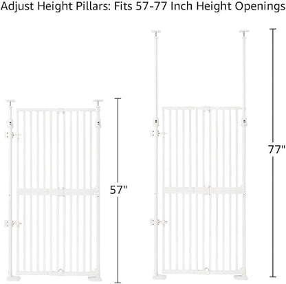 unipaws 57" H Cat Gate for Stairs, Fit for 21"-34" Wide Narrow Sapce, Auto - Image 7