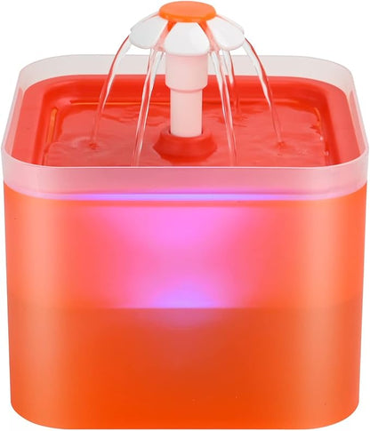 Cat Water Fountain Orange Cute: Waterfall Cat Fountain - 67oz/2L Quiet Water by AONBOYPETLIFE