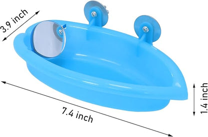 Wontee Bird Bath Box with Mirror Portable Parrot Hanging Bathroom Bathing Tub - Image 6
