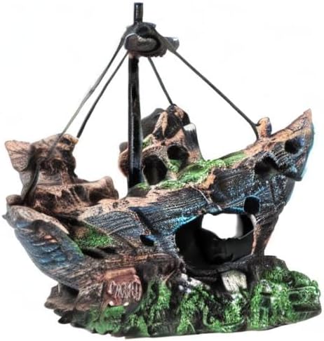 Raeasily Fish Tank Decoration Aquarium Accessories, Shipwreck Decor, Resin - Image 10