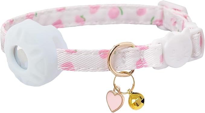 Breakaway Cat Collar with Airtag Holder, Kitten Collar with Apple Air Tag by Bencacawinstyle